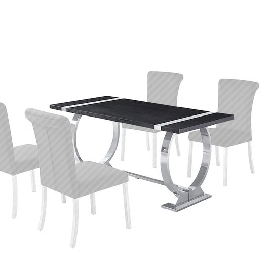 Furniture of America - Horley - 60" Dining Table, Silver Frame - FM37010SV-T-60 view 1