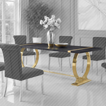Furniture of America - Horley - 80" Dining Table, Gold Frame - FM37010GD-T-80 view 1