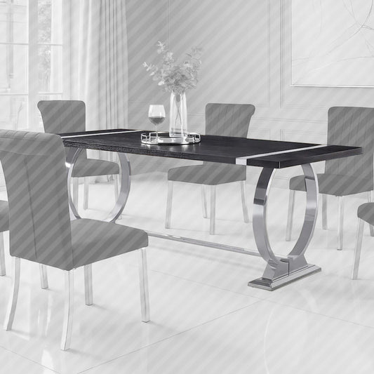 Furniture of America - Horley - 80" Dining Table, Silver Frame - FM37010SV-T-80 view 1