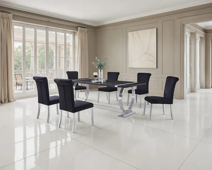 Furniture of America - Horley - 80" Dining Table, Silver Frame - FM37010SV-T-80 view 2