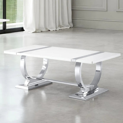 Furniture of America - Horsham - Coffee Table - Silver/White - FM47018SV-C view 1