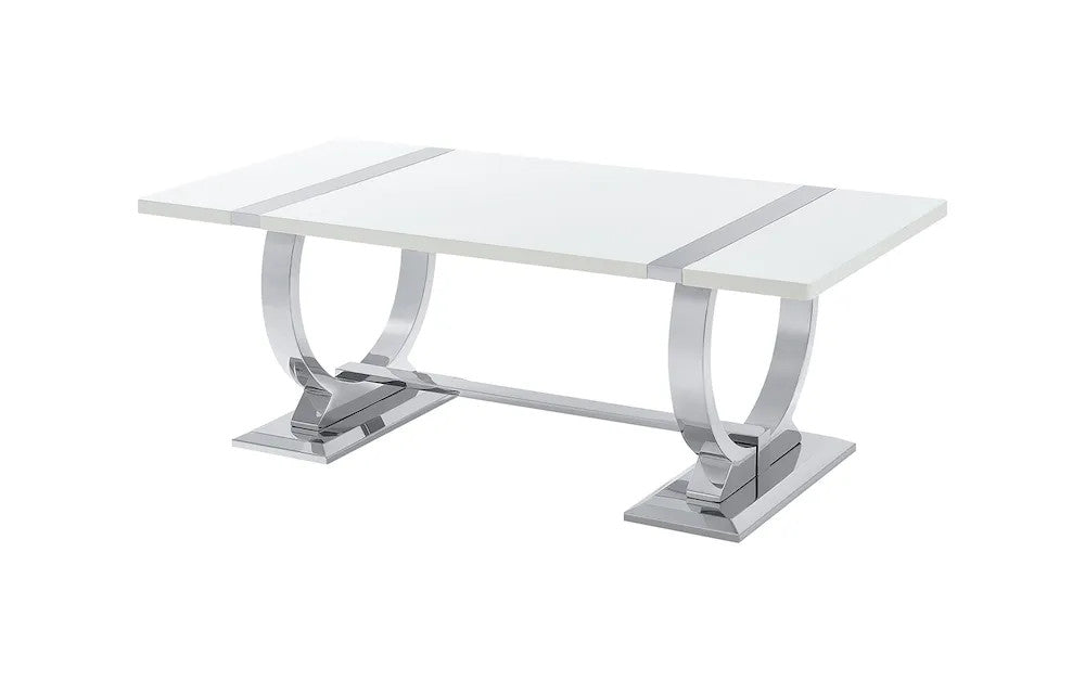 Furniture of America - Horsham - Coffee Table - Silver/White - FM47018SV-C view 2