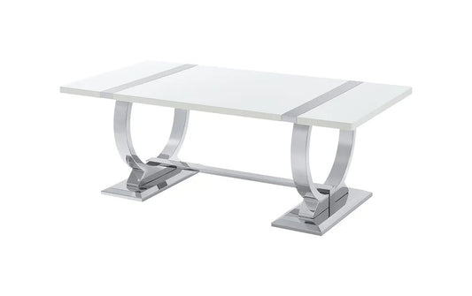 Furniture of America - Horsham - Coffee Table - Silver/White - FM47018SV-C view 2