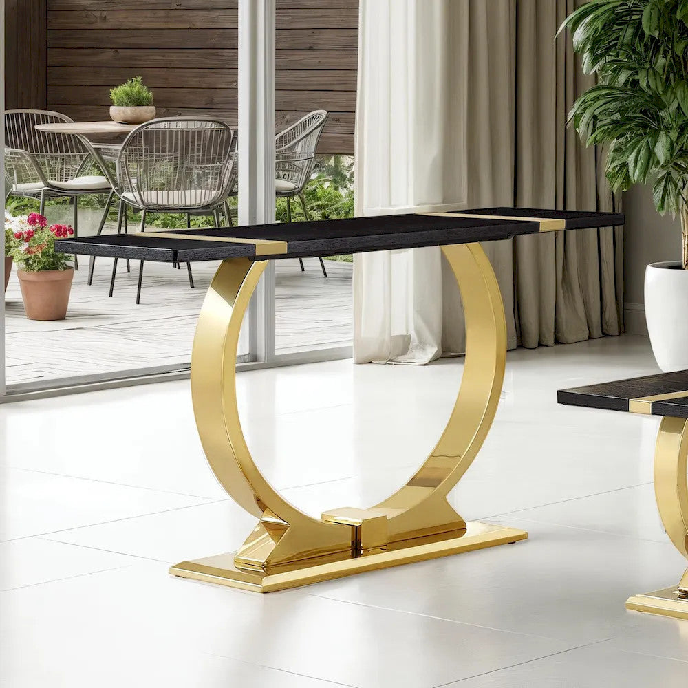 Furniture of America - Horsham - Sofa Table - Gold/Black - FM47019GD-S view 1
