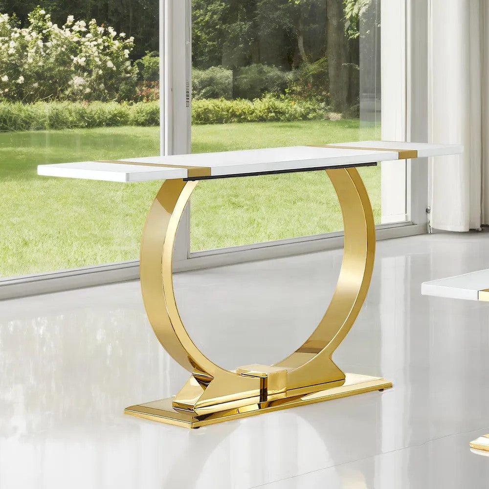 Furniture of America - Horsham - Sofa Table - Gold/White - FM47018GD-S view 1