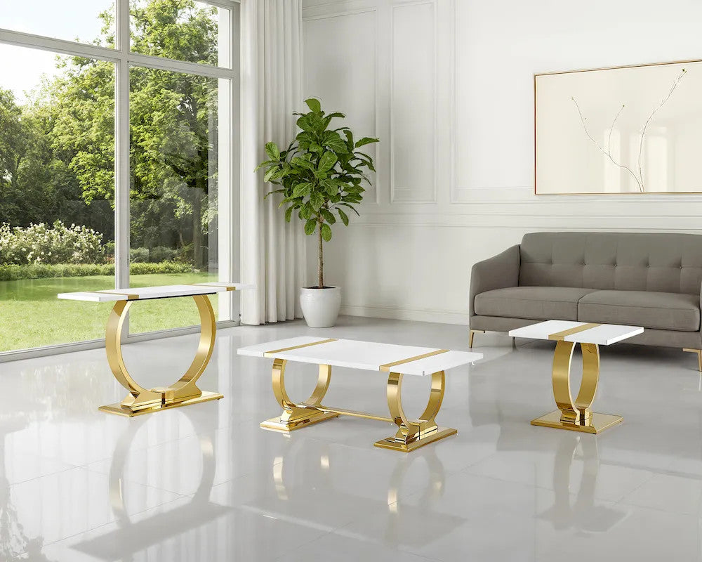 Furniture of America - Horsham - Sofa Table - Gold/White - FM47018GD-S view 6
