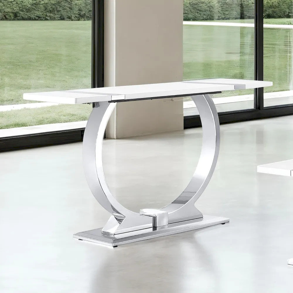 Furniture of America - Horsham - Sofa Table - Silver/White - FM47018SV-S view 1