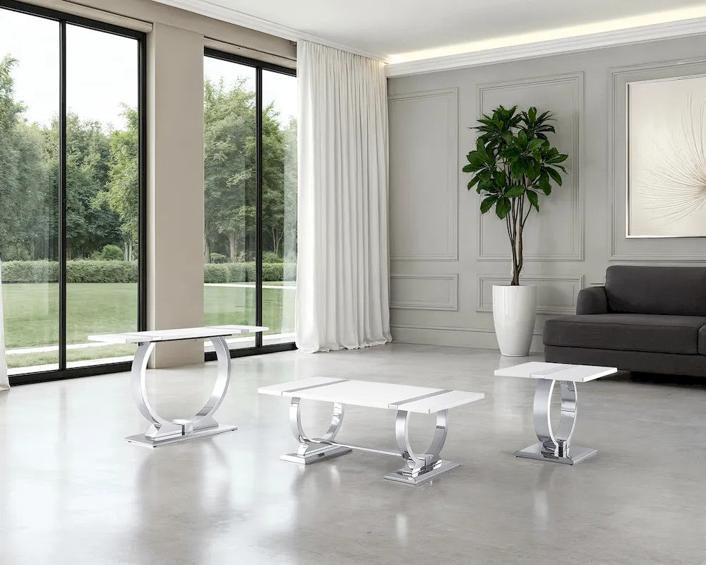 Furniture of America - Horsham - Sofa Table - Silver/White - FM47018SV-S view 6