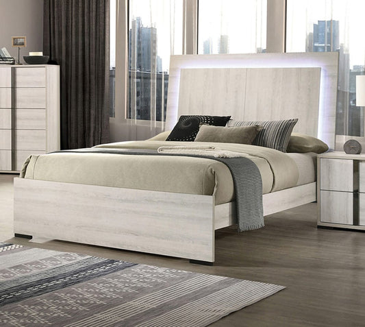 Furniture of America - Horten Full Bed in White Wash - FM7200WH-F-BED View 1