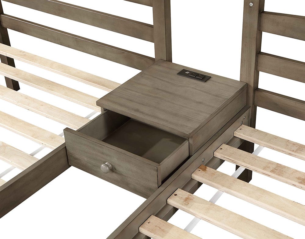 Furniture of America - Hortense Triple Twin Bunk Bed in Warm Gray - FOA-BK659GY-BED View 3
