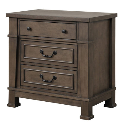 Furniture of America - Huddersfield Nightstand W/ USB in Dark Walnut - FM7702DB-N View 2