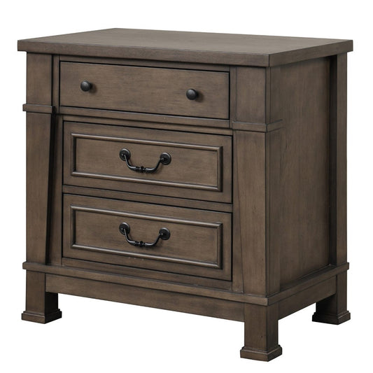 Furniture of America - Huddersfield Nightstand W/ USB in Dark Walnut - FM7702DB-N View 2