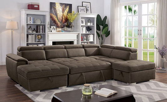 Furniture of America - Hugo Sectional in Light Brown - CM6963-SECT View 2