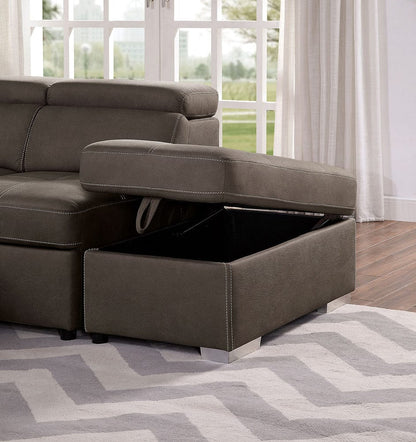 Furniture of America - Hugo Sectional in Light Brown - CM6963-SECT View 4