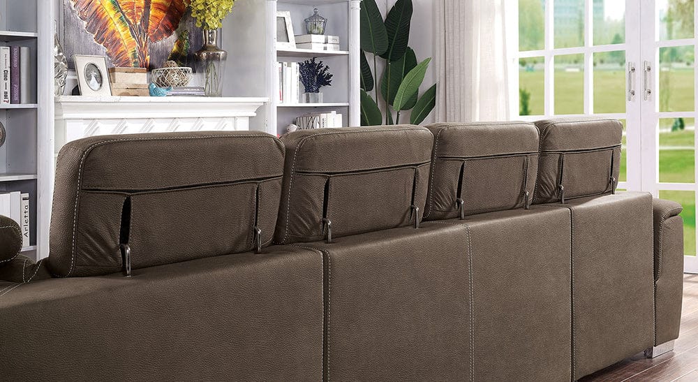 Furniture of America - Hugo Sectional in Light Brown - CM6963-SECT View 6