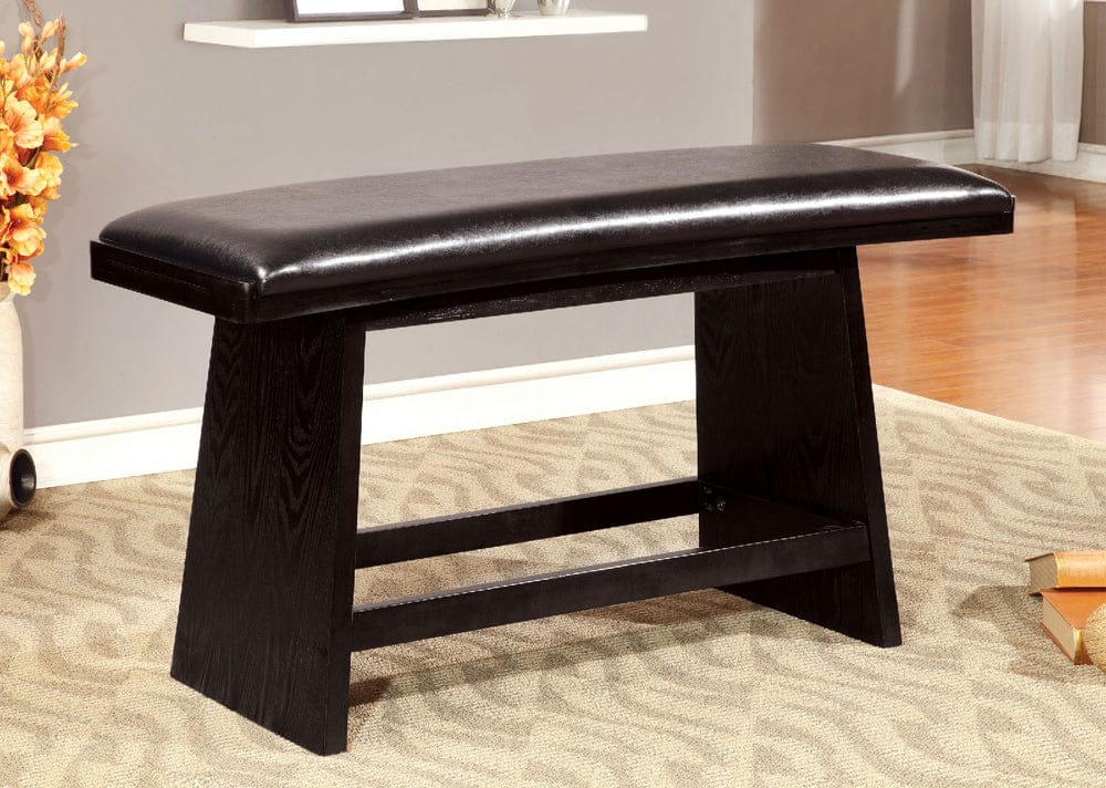 Furniture of America - Hurley Counter Ht. Bench in Black - CM3433PBN View 1