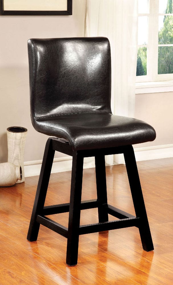 Furniture of America - Hurley Counter Ht. Chair Set of 2 in Black - CM3433PC-2PK View 1