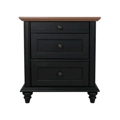 Furniture of America - Hyde - 3 Drawer Nightstand - Black/Natural - SL7201BK-N view 2