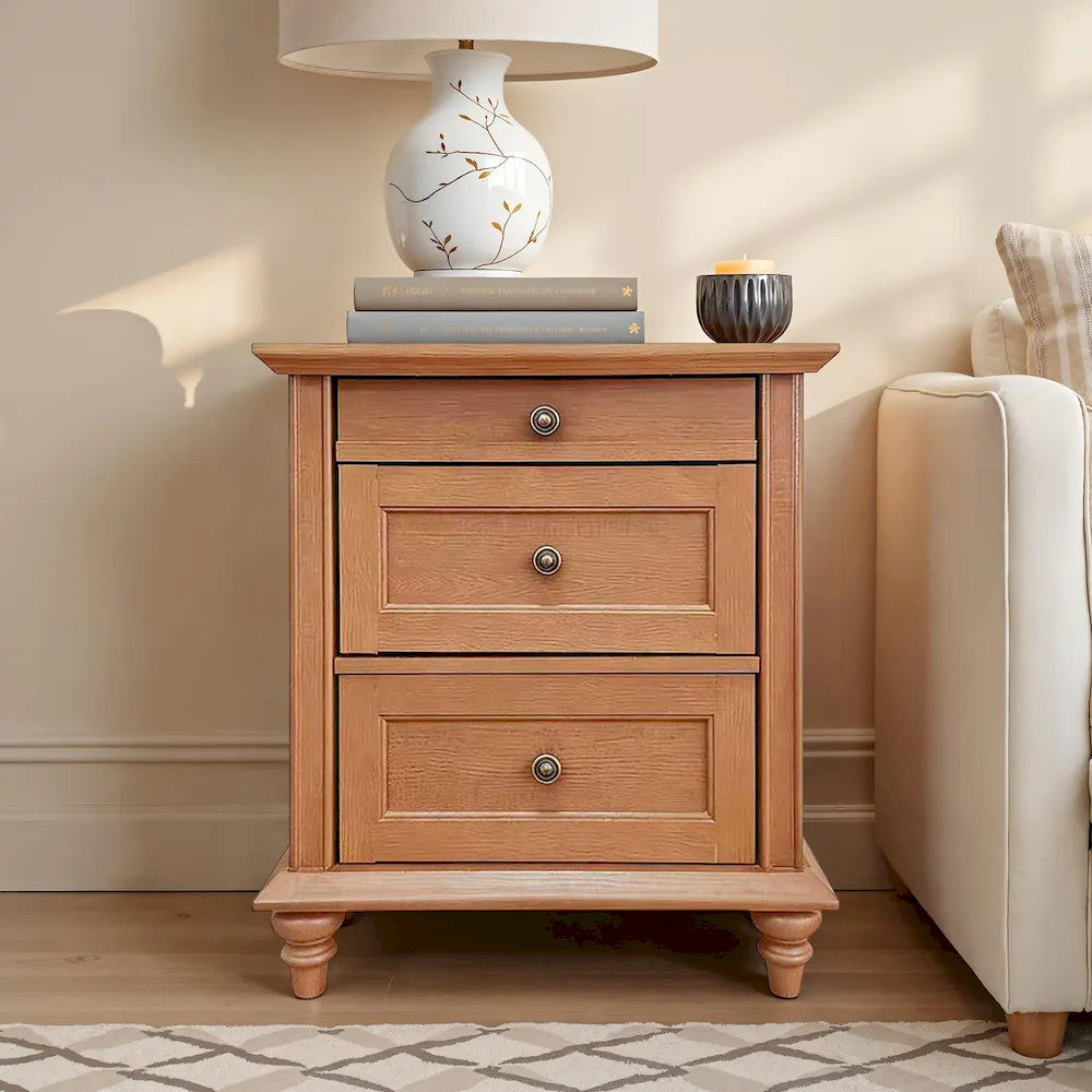Furniture of America - Hyde - 3 Drawer Nightstand - Oak - SL7201AK-N view 1