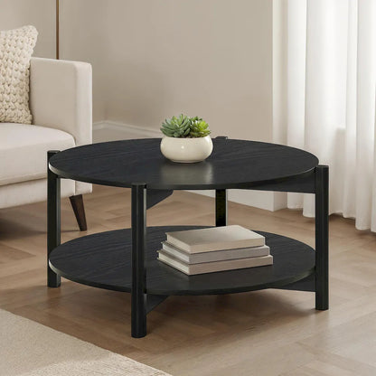 Furniture of America - Hyde - Round Coffee Table - Black - SL4200BK-CR view 1