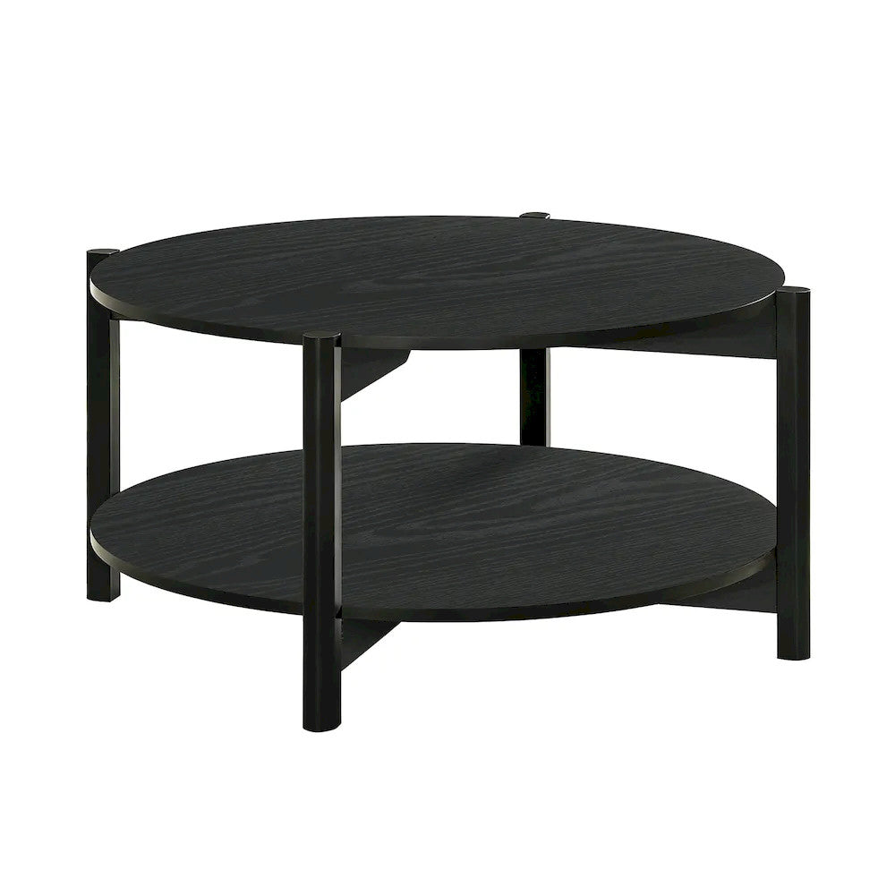 Furniture of America - Hyde - Round Coffee Table - Black - SL4200BK-CR view 2