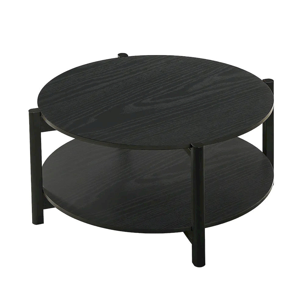 Furniture of America - Hyde - Round Coffee Table - Black - SL4200BK-CR view 3