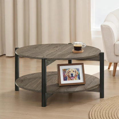 Furniture of America - Hyde - Round Coffee Table - Dark Gray - SL4200DG-CR view 1
