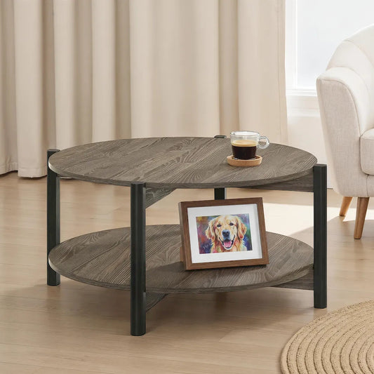 Furniture of America - Hyde - Round Coffee Table - Dark Gray - SL4200DG-CR view 1