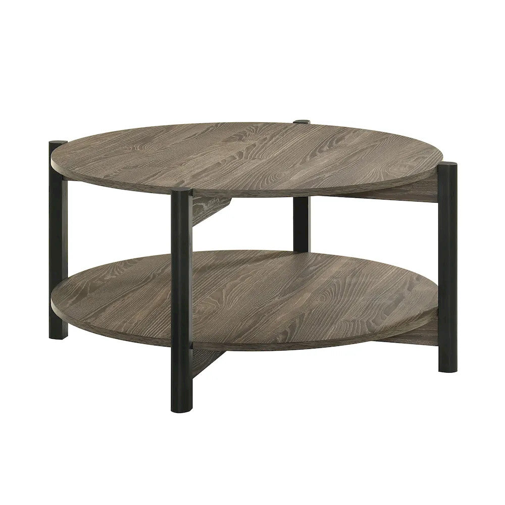 Furniture of America - Hyde - Round Coffee Table - Dark Gray - SL4200DG-CR view 2