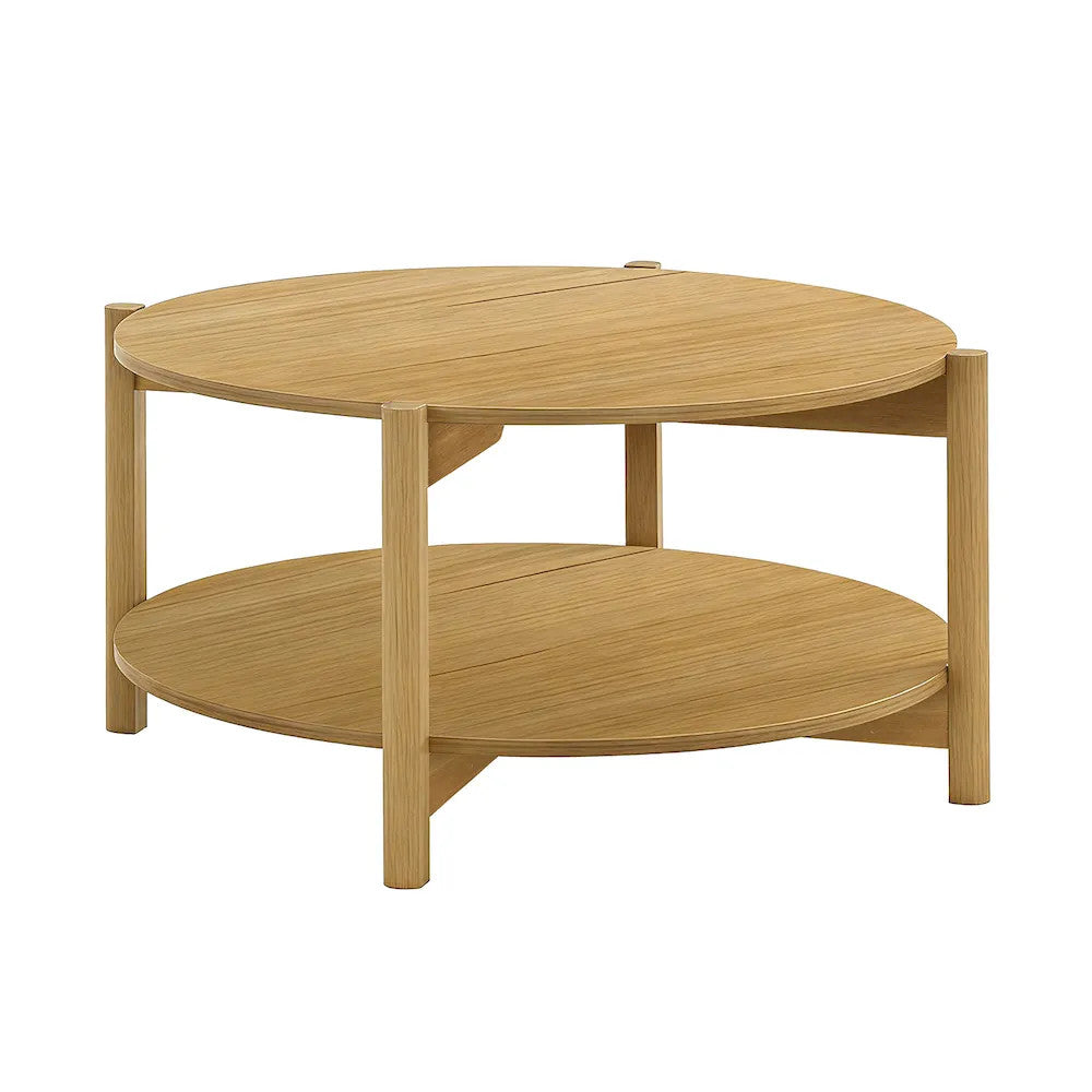 Furniture of America - Hyde - Round Coffee Table - Natural - SL4200NT-CR view 2