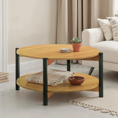 Furniture of America - Hyde - Round Coffee Table - Oak - SL4200AK-CR view 1