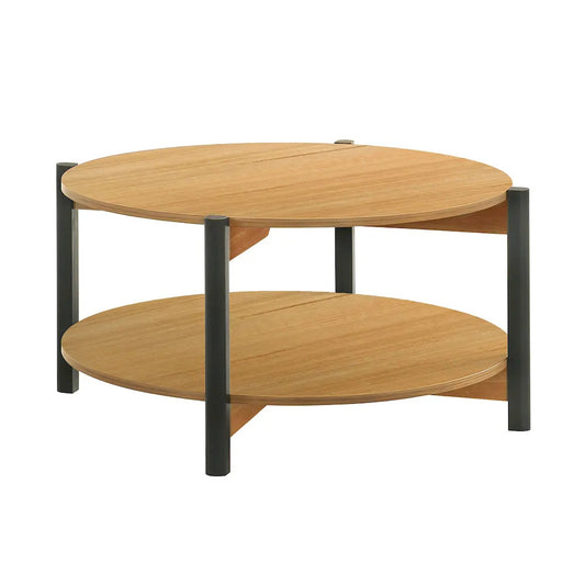 Furniture of America - Hyde - Round Coffee Table - Oak - SL4200AK-CR view 2
