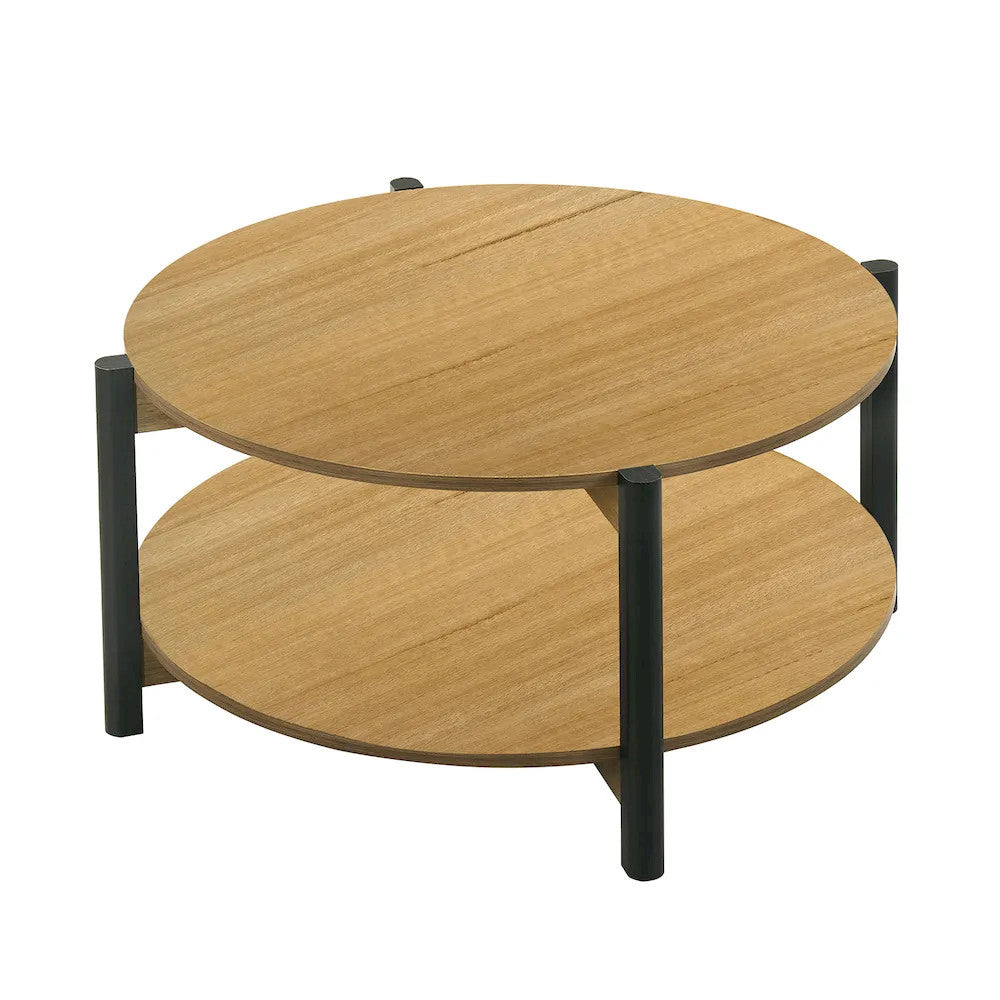 Furniture of America - Hyde - Round Coffee Table - Oak - SL4200AK-CR view 3