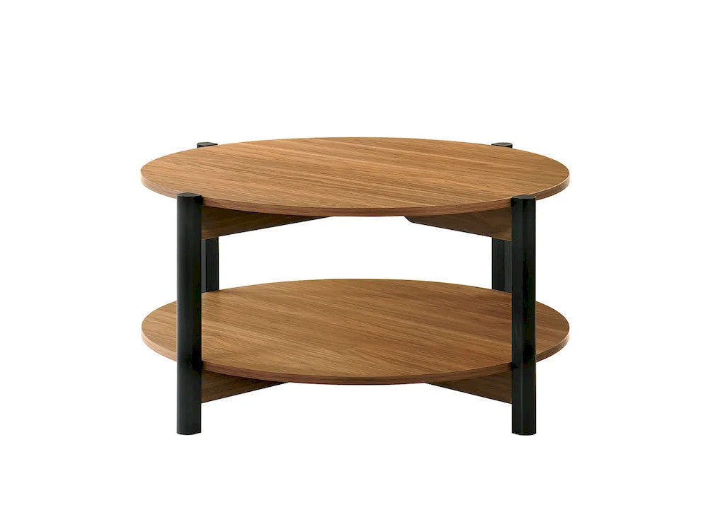 Furniture of America - Hyde - Round Coffee Table - Walnut - SL4200WN-CR view 2
