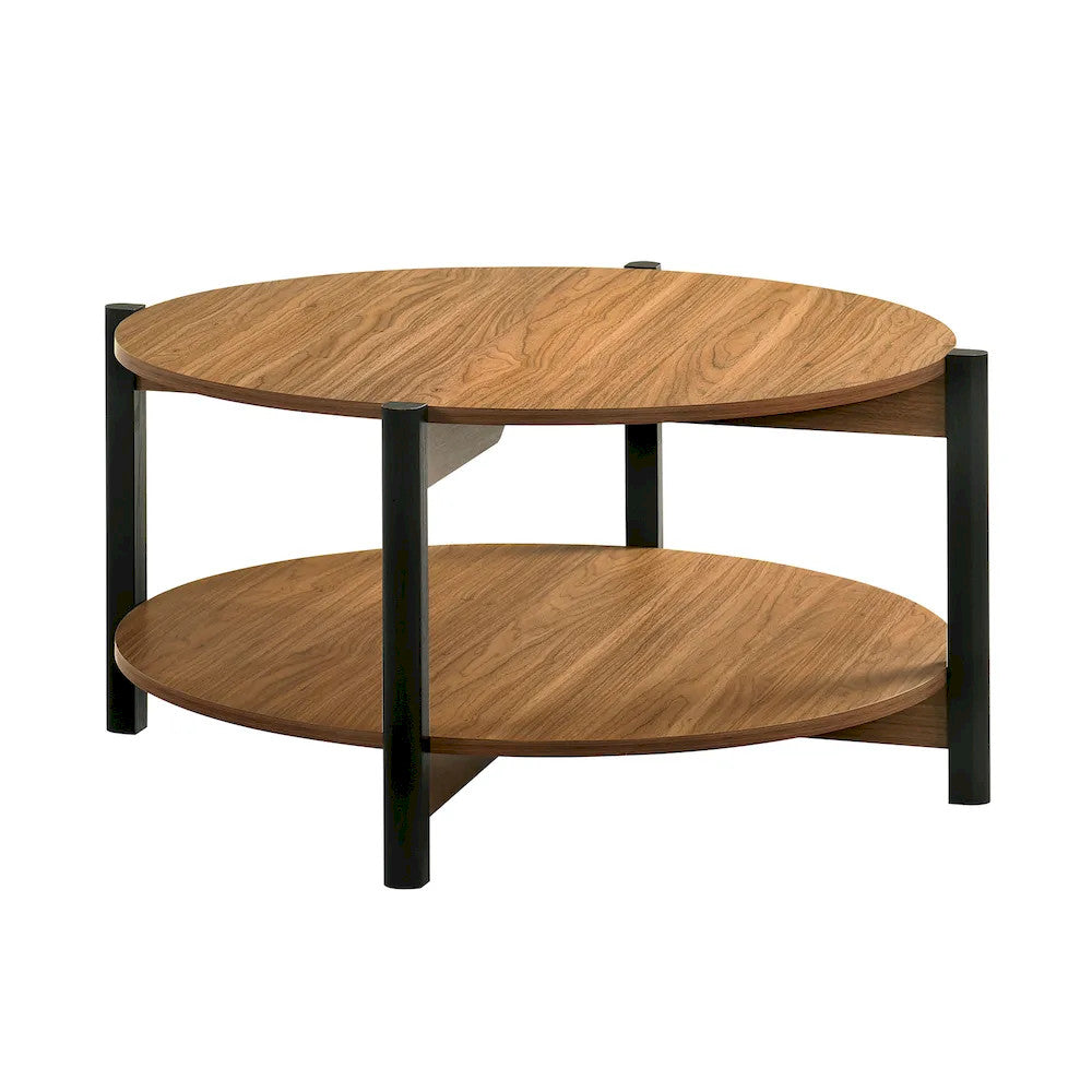 Furniture of America - Hyde - Round Coffee Table - Walnut - SL4200WN-CR view 3