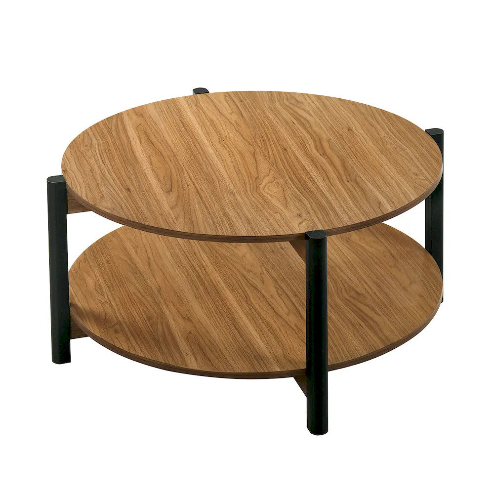 Furniture of America - Hyde - Round Coffee Table - Walnut - SL4200WN-CR view 4
