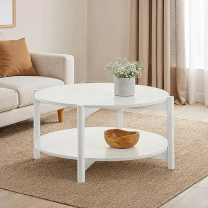Furniture of America - Hyde - Round Coffee Table - White - SL4200WH-CR view 1