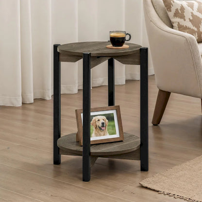 Furniture of America - Hyde - Round End Table - Dark Gray - SL4200DG-E view 1