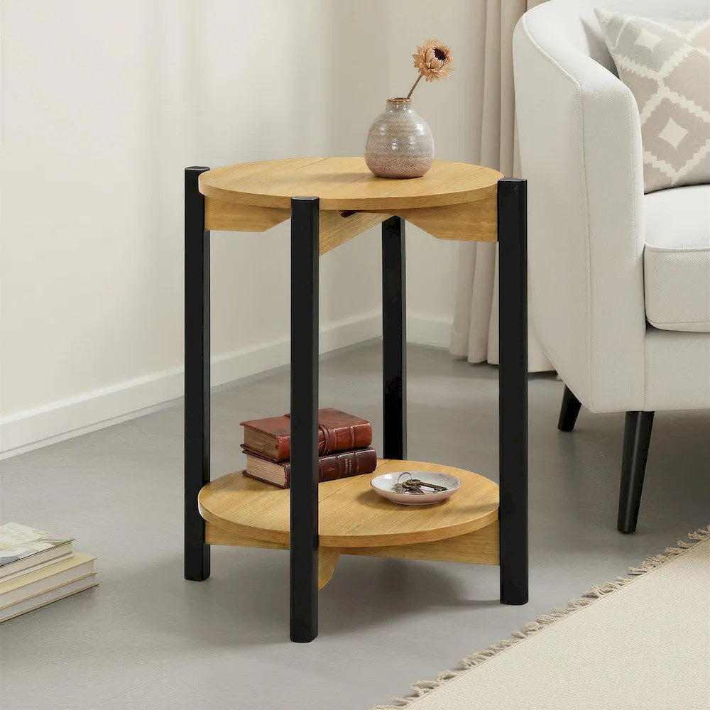 Furniture of America - Hyde - Round End Table - Oak - SL4200AK-E view 1
