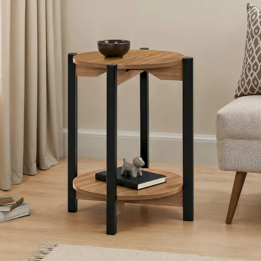 Furniture of America - Hyde - Round End Table - Walnut - SL4200WN-E view 1