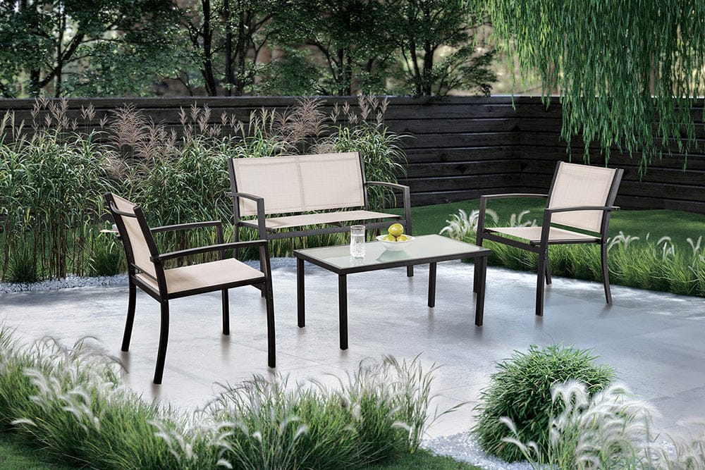 Furniture of America - Ibiza 4 Pc. Sling Set in Light Brown - LA-A017LB-4PK View 2