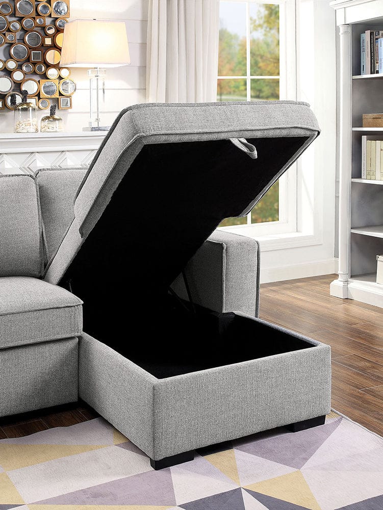 Furniture of America - Ines Sectional in Gray - CM6964-SECT View 3