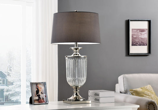Furniture of America - Ira 32.5"H Table Lamp in Silver/Clear - L9711 View 2