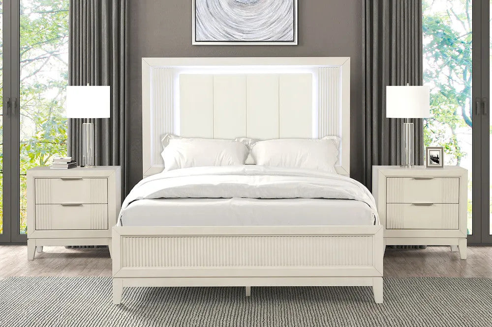 Furniture of America - Isadore - 4 Pc. Queen Bedroom Set w/ 2NS - FM7700WH-Q-5PC-2NS view 2