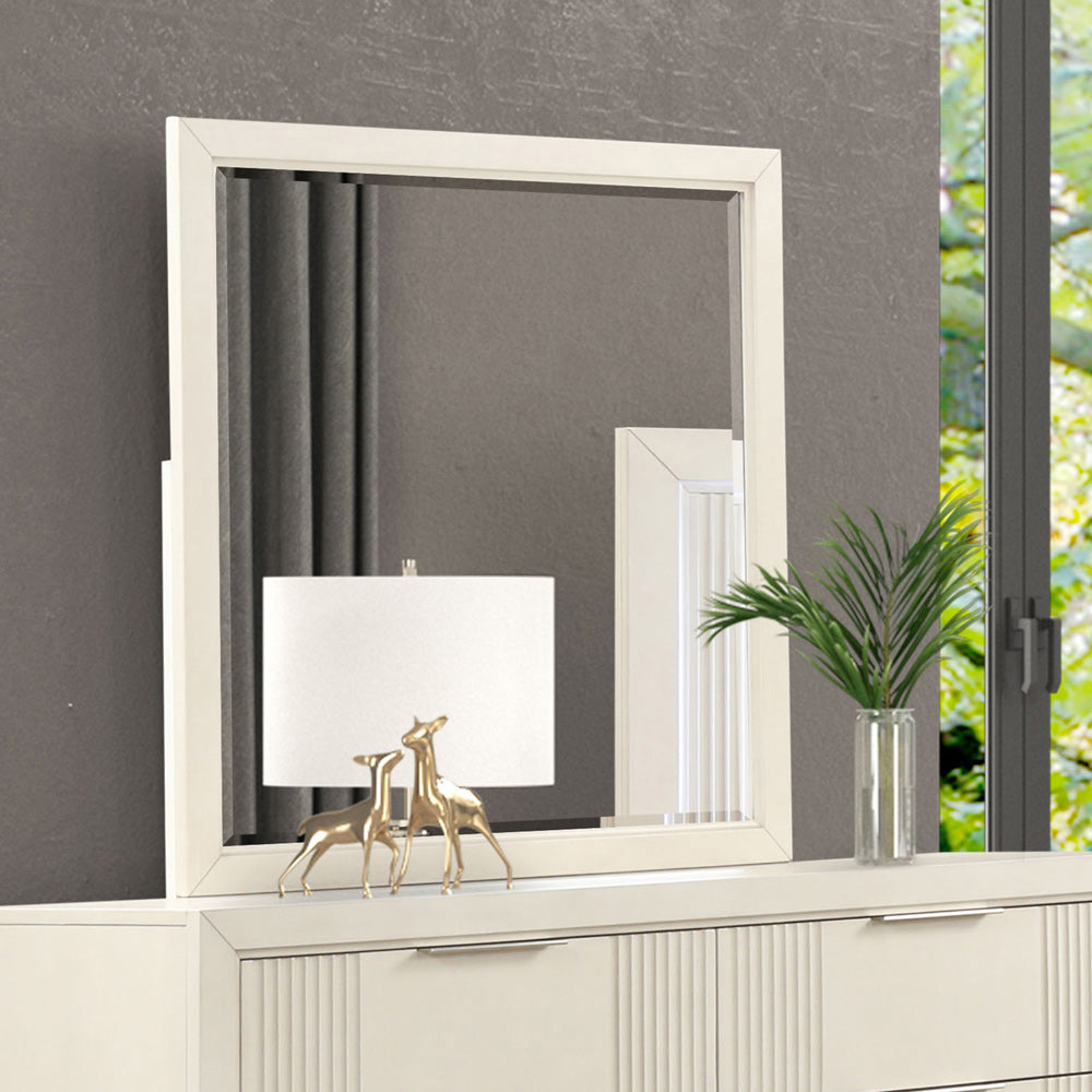 Furniture of America - Isadore Mirror in Antique White - FM7700WH-M View 1