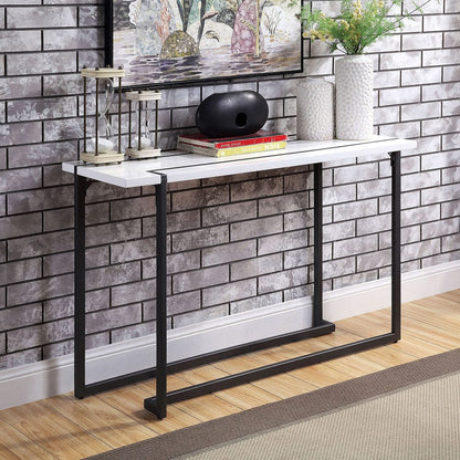 Furniture of America - Izar Sofa Table in White/Gun Metal - FOA4799S-TABLE View 1