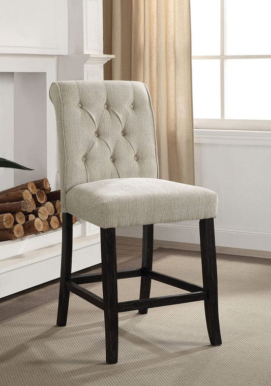 Furniture of America - Izzy Counter Ht. Chair Set of 2 in Beige/Antique Black - CM3564PC-2PK View 1