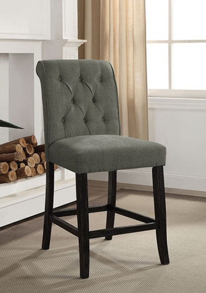 Furniture of America - Izzy Counter Ht. Chair Set of 2 in Gray/Antique Black - CM3564GY-PC-2PK View 1