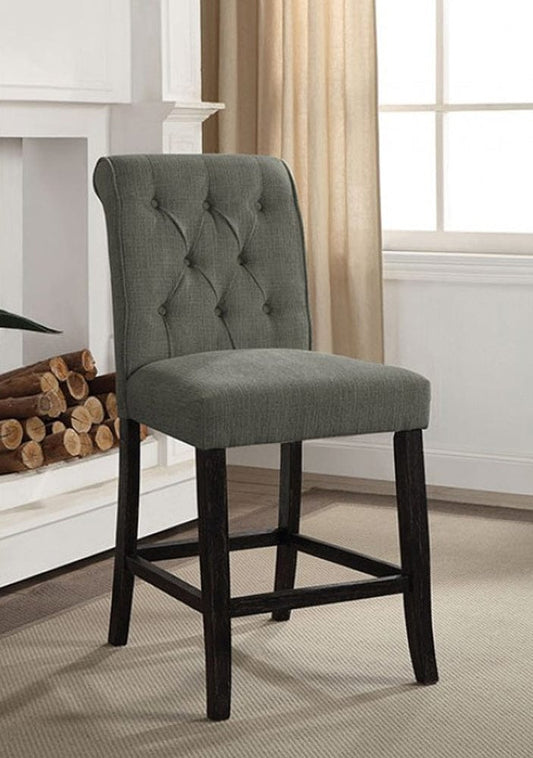 Furniture of America - Izzy Counter Ht. Chair Set of 2 in Gray/Antique Black - CM3564GY-PC-2PK View 1