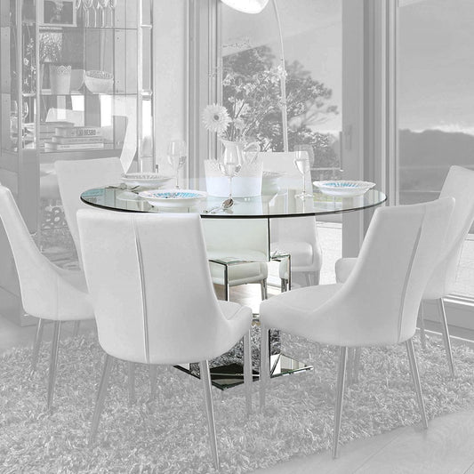 Furniture of America - Izzy Round Dining Table in Silver - CM3384RT-TABLE View 1